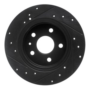 Chevrolet Cruze Brake Rotor (1) - Rear Right - R1 Concepts - Drilled & Slotted - Black - `16-`23